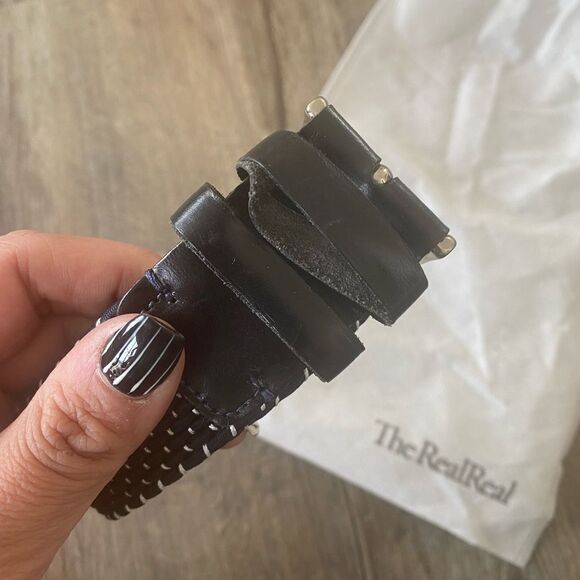 100 Capri Mens navy braided belt - Picture 3 of 6